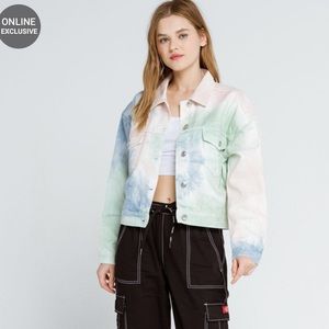 NWT Full Tilt Tie Dye Denim Trucker Jacket